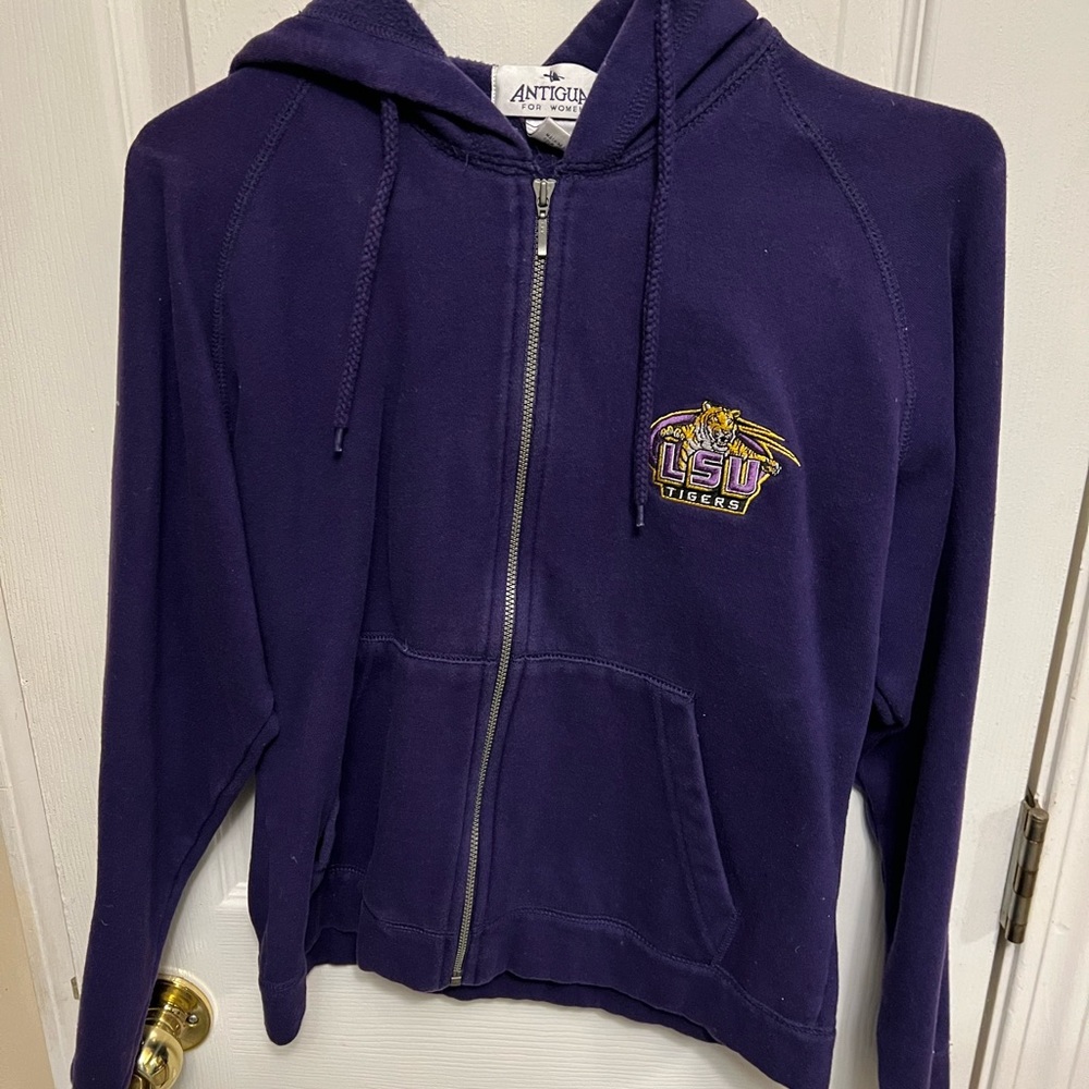 Womens LSU Tigers Antiqua For Women Size Small Zippered Front Sports Hoodie